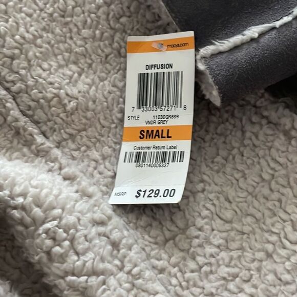 Inc. Pristine condition. Grey soft suede & shearling jacket. - Picture 4 of 4